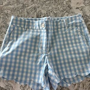 Blue and White scallop edge shorts